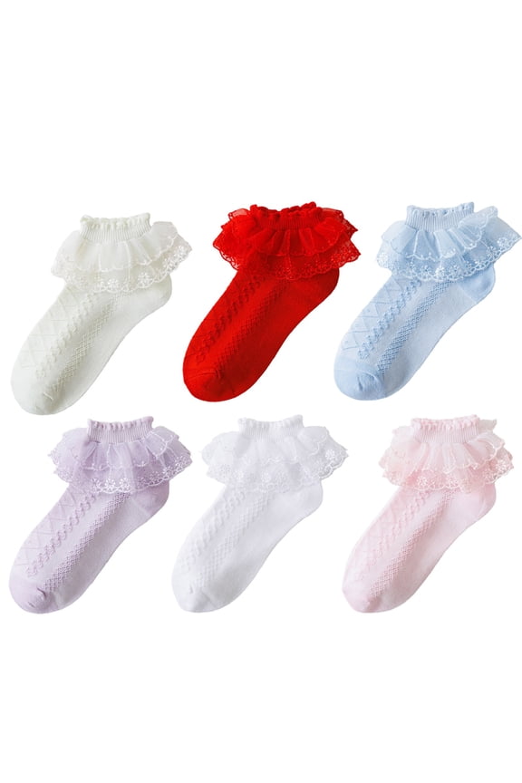Socks for Baby Girls Baby Girls Socks Eyelet Ruffle Lace Sock Baby Socks //Toddlers/Kids Frilly Summer Thin Dress Sock Girls White Socks Crew