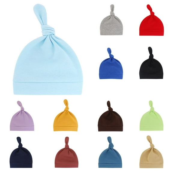 Newborn Soft Warm Knotted Cap Organic Winter Hat 0-6 Months