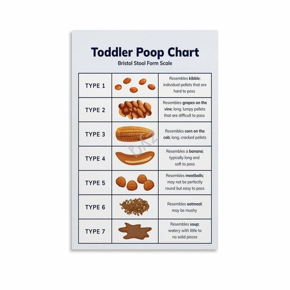 Newborn Stool Chart Poster Poop Guide for Babies Poop Colors And More (1) Canvas Painting Wall Art