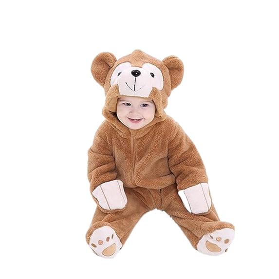 Newborn Toddler Baby Girl Boy Halloween Pumpkin Outfits Winter Autumn Flannel Hooded Romper Cute Jumpsuit Dress Up Clothes