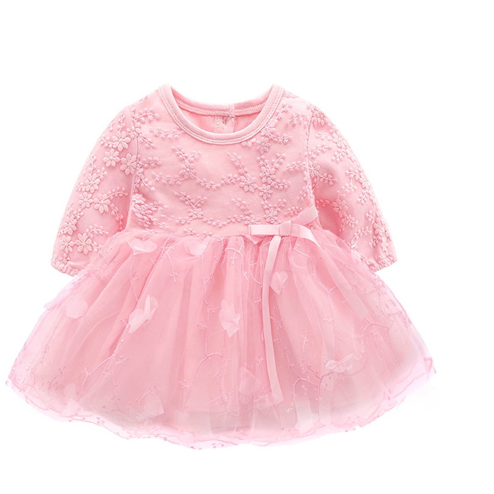 Newborn Toddler Baby Girl Princess Dress Long Sleeve Cute Embroidery