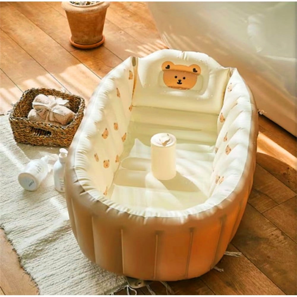 Newborn to Toddler Bath Tub,Inflatable Baby Bathtub with Built-in Air Pump,Portable Travel ...