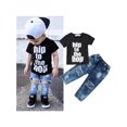 thumbnail image 1 of Newborn Toddler Infant Baby Boy Clothes Set T-shirt Top Tee +Denim Pants Outfits, 1 of 6