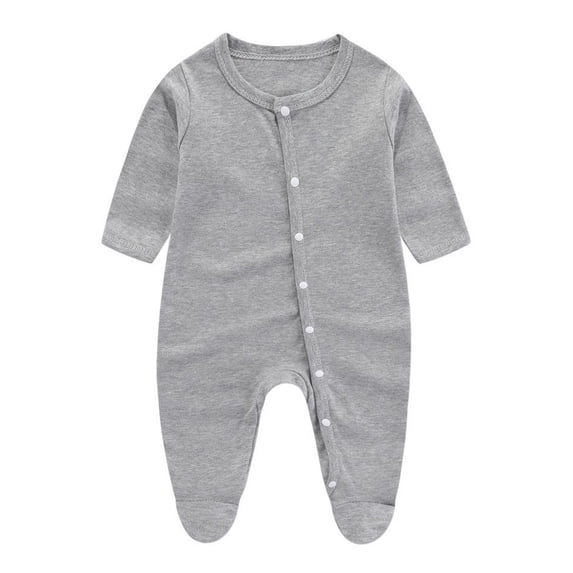 Juebong Newborn Unisex Baby Bodysuits Cotton Long Sleeve Onesie Home Outfits,Soft Romper Jumpsuit, Infant Boys Girls,Crawling & Walking,Button Closure,One Piece