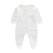 Juebong Newborn Unisex Baby Bodysuits Cotton Long Sleeve Onesie Home Outfits,Soft Romper Jumpsuit, Infant Boys Girls,Crawling & Walking,Button Closure,One Piece