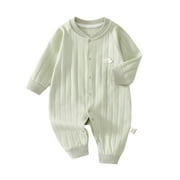 Juebong Newborn Unisex Baby Bodysuits Cotton Long Sleeve Onesie Home Outfits,Soft Romper Jumpsuit, Infant Boys Girls,Crawling & Walking,Button Closure,One Piece