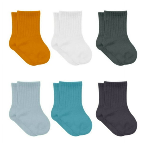 Newborn Unisex Cotton Ankle-Hi Socks Assorted 6 Pair Pack