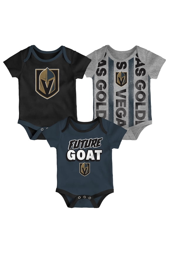 Newborn Vegas Golden Knights Loyal Buddies Three-Pack Bodysuit Set