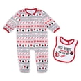 thumbnail image 1 of Newborn WEAR by Erin Andrews Detroit Red Wings Allover Print Full-Zip Sleeper & Bib Christmas Set, 1 of 3