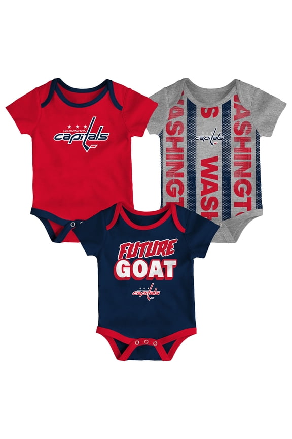 Newborn Washington Capitals Loyal Buddies Three-Pack Bodysuit Set
