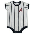 thumbnail image 1 of Newborn White/Navy Atlanta Braves Power Hitter Short Sleeve Bodysuit, 1 of 1