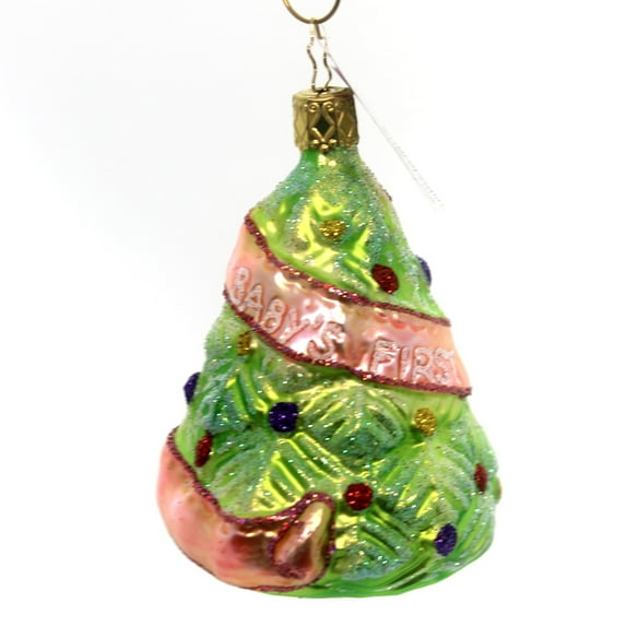 Newborn's First - One Ornament 3.5 Inch, Glass - Christmas Ornament Tree 10107S013 Pink