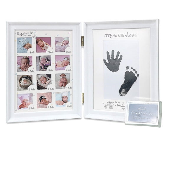 Newborns Growth Document Picture Frame Footprint Handprint Photo Frame Boutique Collection 1st Birthday Gift
