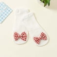 thumbnail image 1 of Newborns Kids Crew Grip Socks 0-3 Years Toddlers Infant Cute Bowknot Lightweight Breathable Homewear Ankle Slipper Sock, 1 of 3