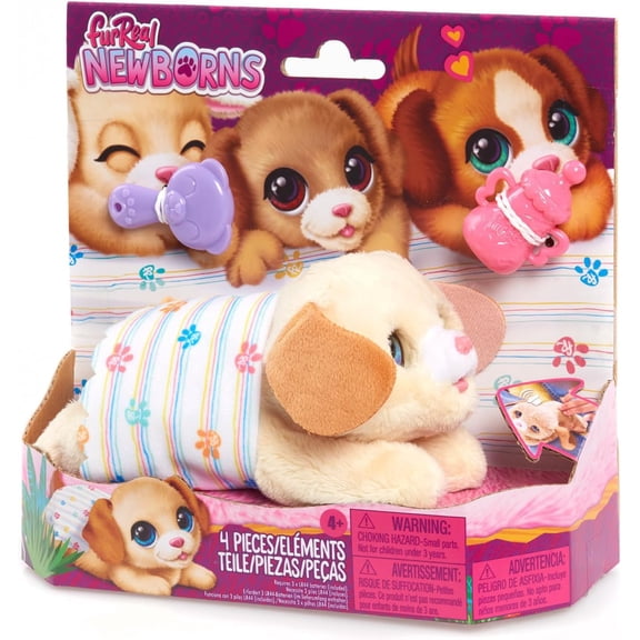 Newborns Puppy Interactive Pet, Small Plush Puppy with Sounds and Motion, Kids Toys for Ages 4 Up by