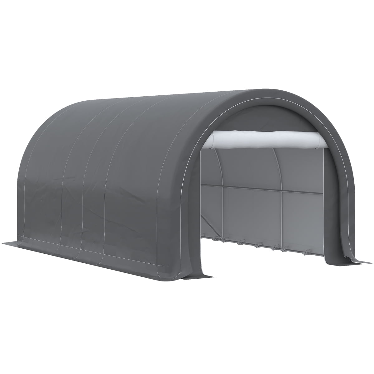 Newboti 10' x 16' Carport, Heavy Duty Portable Garage Storage Tent with Large Zippered Door, Anti-UV PE Canopy Cover for Car, Truck, Boat, Motorcycle, Bike, Garden Tools, Outdoor Work, Gray 6529870175