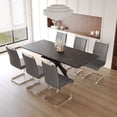 thumbnail image 1 of Newboti 62.4" extendable 78.15" dining Table Set for 6-8 Person for Dining Room,C-shaped Tube Soft padded armless dining chair and Very large Dining Room Table Kitchen Table Chair Set with metal L 761, 1 of 15