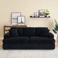 thumbnail image 1 of Newboti 79.3" long, corduroy sofa with 4 matching pillows, stylish design spacious and comfortable 3-seater sofa suitable for modern living room, black 56295134045082, 1 of 8