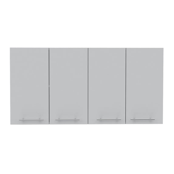 Newboti Furniture 120 Wall Cabinet, Four Doors, Two Cabinets, Two Shelves -White 30557