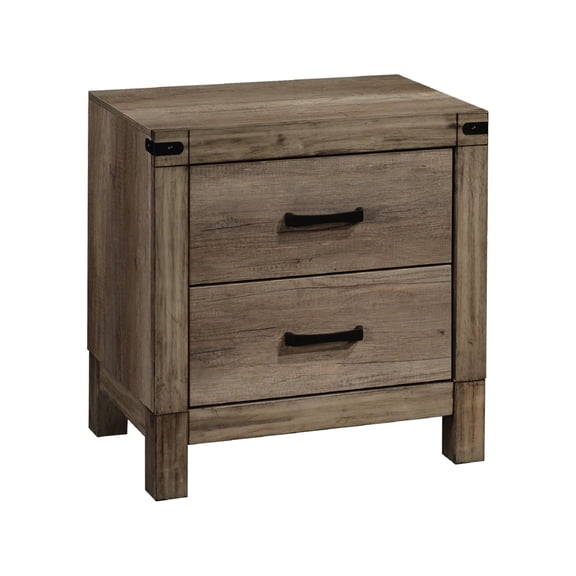 Newboti Furniture 1pc Contemporary Tall Two Drawer Night Stand Bedroom Solid Wood Wooden Furniture Nightstand End Table Brown Melamine Finish Rustic BN.2977