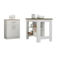 thumbnail image 1 of Newboti Furniture 2 Piece Kitchen Set, Kitchen Island & Pantry Cabinet, White /Walnut /Light Oak 43502, 1 of 7
