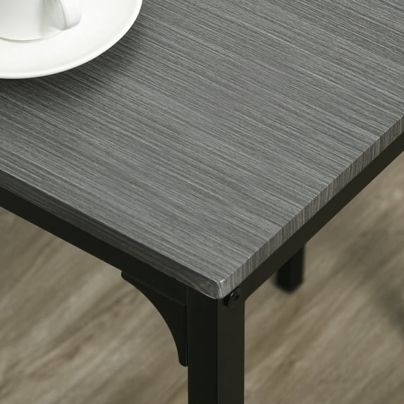 Newboti Furniture 3 Piece Bar Table and Chairs, Industrial Dining Table Set for 2, Counter Height Kitchen Table with Bar stools, Breakfast Table Set for 2 for Small Space, Gray 61158
