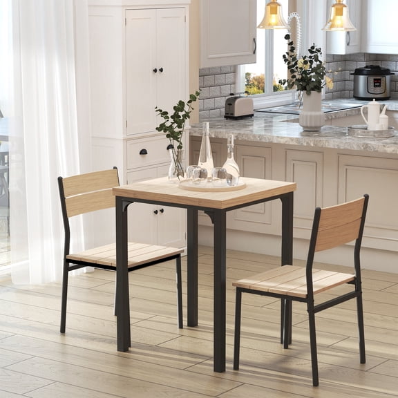 Newboti Furniture 3 Piece Dining Table Set for 2, Modern Kitchen Table and Chairs, Dining Room Set for Breakfast Nook, Small Space, Apartment, Space Saving 32406