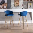 thumbnail image 1 of Newboti Furniture 30 Inch Set of 2 Bar Stools,with Chrome Footrest and Base Velvet & Golden Leg Simple Bar Stool,BLUE 87353, 1 of 16