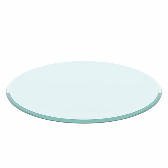 Newboti Furniture 32" Inch Round Tempered Glass Table Top Clear Glass 1/2" Inch Thick Beveled Polished Edge BN.7058