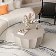 thumbnail image 1 of Newboti Furniture 35.43" Modern Outdoor and Indoor Waterproof Coffee Table, Durable MgO Cement Design, Suitable for Terraces, Gardens, Backyards and Living Rooms ( White) BN.8944, 1 of 12