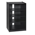 thumbnail image 1 of Newboti Furniture 5-Tier Media Stand Cabinet with 3-Level Adjustable Shelves, Tempered Glass Doors, and Cable Management, Distressed Black BN.3139, 1 of 9