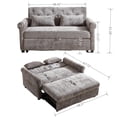 thumbnail image 1 of Newboti Furniture 58.27" 3 in 1 Loveseat Sofa Bed, Chenille Fabric Pull Out Couch Sleeper,Full K/D Bcak Frame, Seat Frame And Armrest & 2 Pillows for Living Room Functionl Sofa Bed 61865, 1 of 15