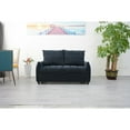 thumbnail image 1 of Newboti Furniture 58.27" Big Size Sofa Bed Navy Line Fabric Futon Couch with Adjustable Backrest, Modern Loveseat Sofa Sleeper for Living Room 03984, 1 of 16