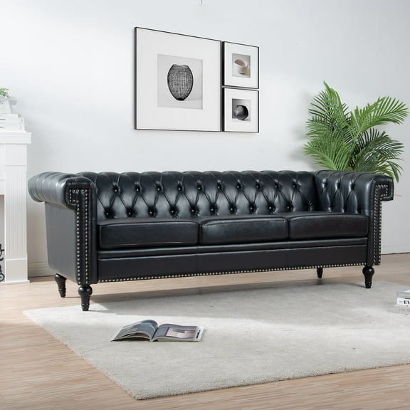 Newboti Furniture 83.66 Inch Width Traditional Square Arm removable cushion 3 seater Sofa 17470