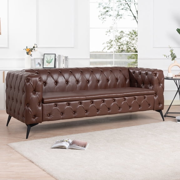 Newboti Furniture 84.06Inch Width Traditional Square Arm removable cushion 3 seater Sofa 17500