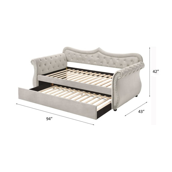 Newboti Furniture Adkins Beige Linen Daybed W/Trundle (Twin) 73385