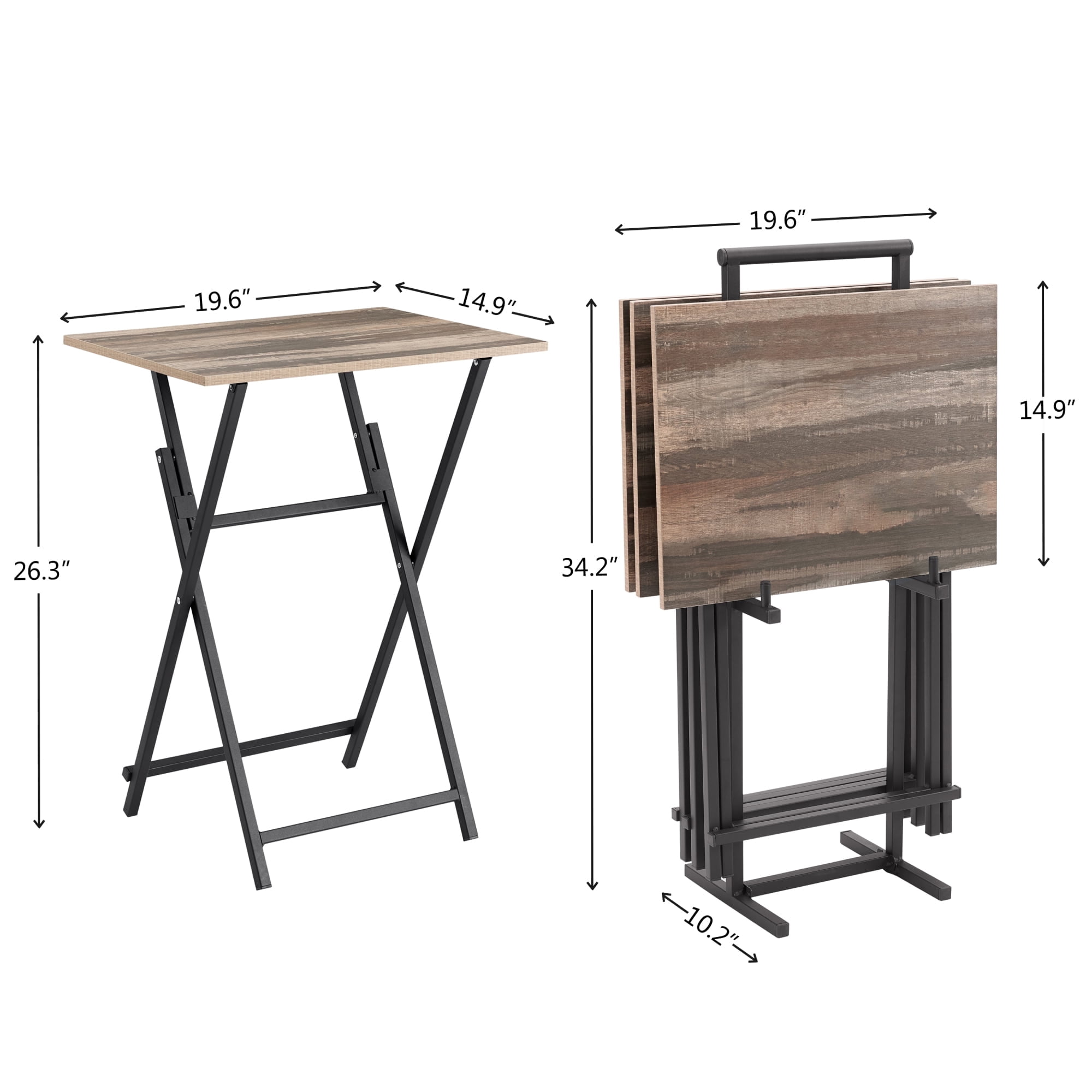 Newboti Furniture No Assembly Required TV Trays for Eating Set of 4 ...