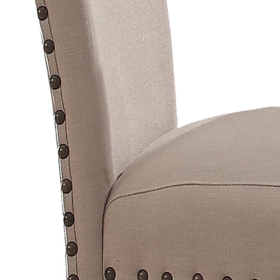 Newboti Furniture Beige and Salvage Dark Oak Upholstery Side Chair (Set of 2) 50523