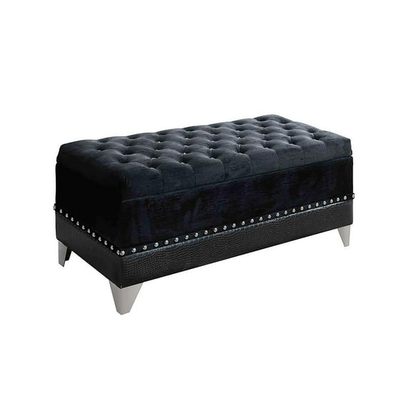 Newboti Furniture Black Tufted Trunk with Nailhead Trim 22859