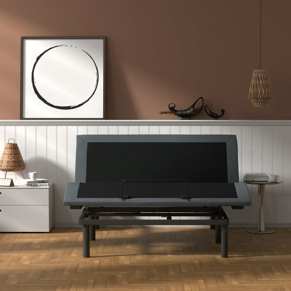 Newboti Furniture Black and Grey Twin XL Adjustable Bed Base With Head and Foot Position Adjustments 55752