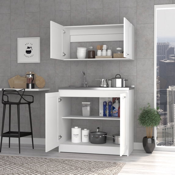 Newboti Furniture Cambridge 2-piece Rectangle Cabinet Set White 23467