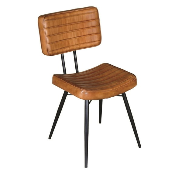 Newboti Furniture Camel and Black Tufted Side Chairs (Set of 2) 23481