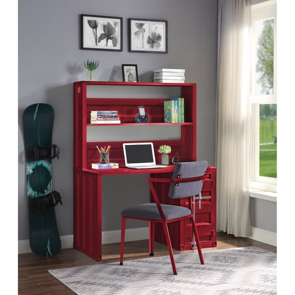 Newboti Furniture Cargo Red Finish Writing Desk W/Hutch BN.0324