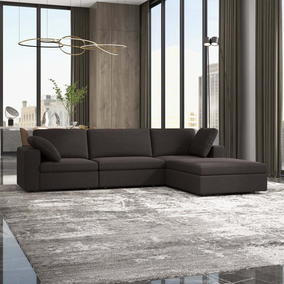 Newboti Furniture Cecilia Modular Corner Sectional Modern Fabric Sofa Dark Gray BN.6836