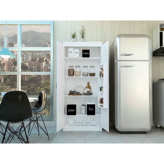 Newboti Furniture Cherry Hill 5-Shelf Pantry Cabinet White 23788