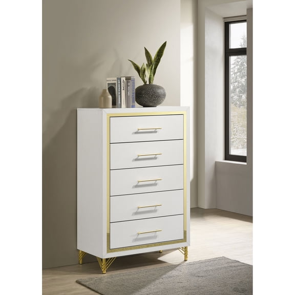 Newboti Furniture Chesney White 5-drawer Chest BN.4742