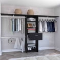 thumbnail image 1 of Newboti Furniture Closet System 70"W - 118"W, Three Hanging Rods, Five Shelves, One Drawer, Black 0011, 1 of 8