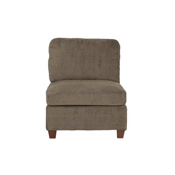 Newboti Furniture Contemporary 1pc Armless Chair Tan Color Chenille Fabric Modular Corner wedge Sofa Living Room Furniture 04695