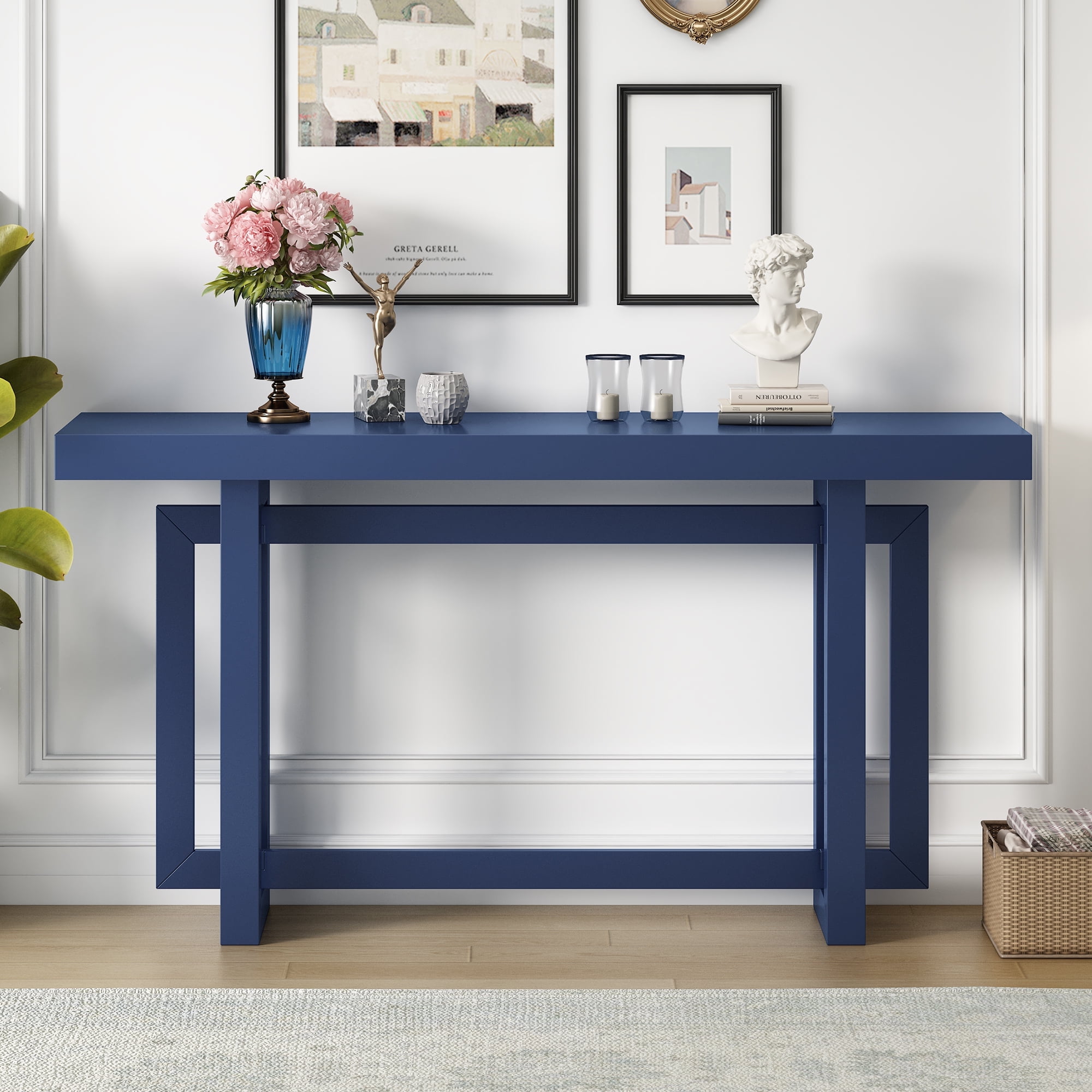 Newboti Furniture Contemporary Console Table with Wood Top, Extra Long ...