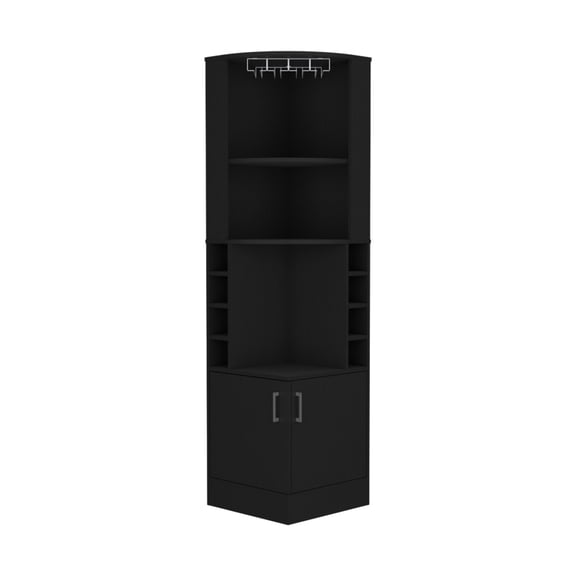 Newboti Furniture Corner Bar Cabinet Atanasio, Living Room, Black 40457